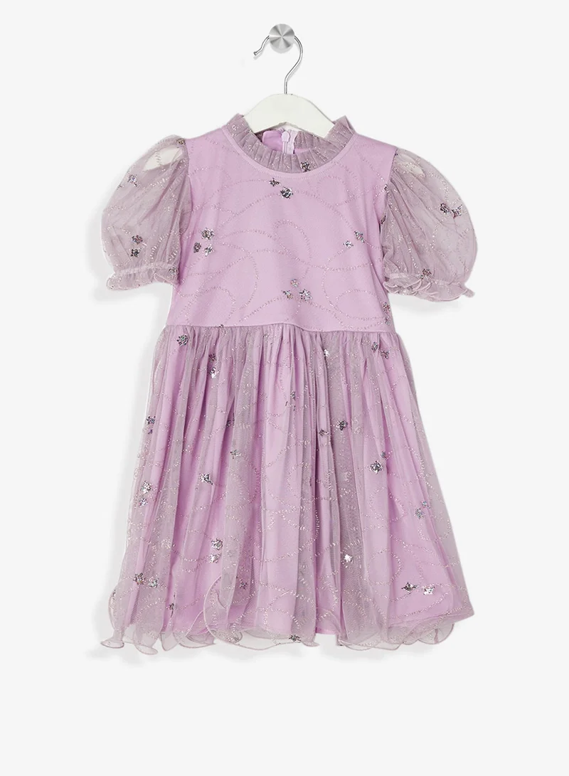 Little Golden Apple Little Sparkle Mesh Dress